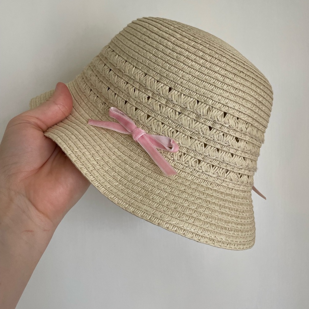 NWT ✨GAP Baby / Toddler Straw Hat with Pink Bows 🎀